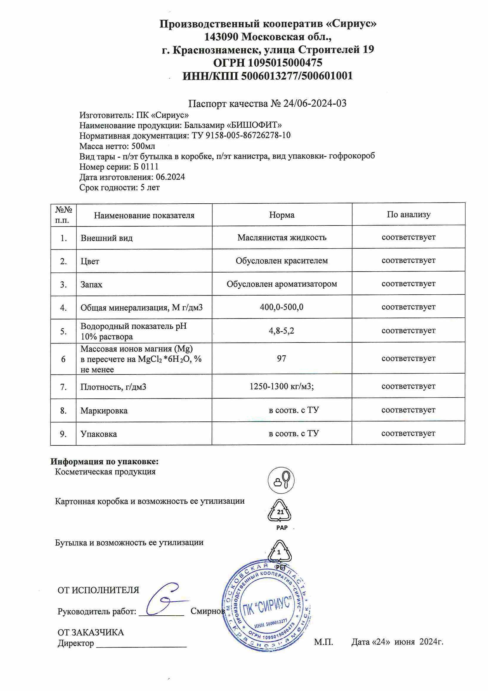 Паспорт №062024
